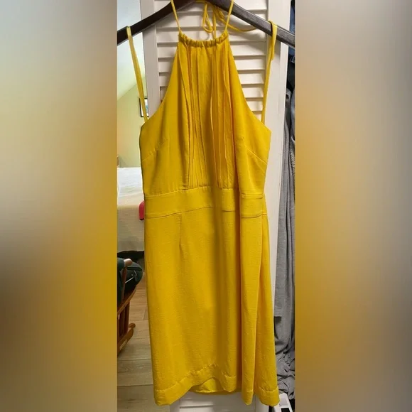 Banana Republic halter dress in yellow